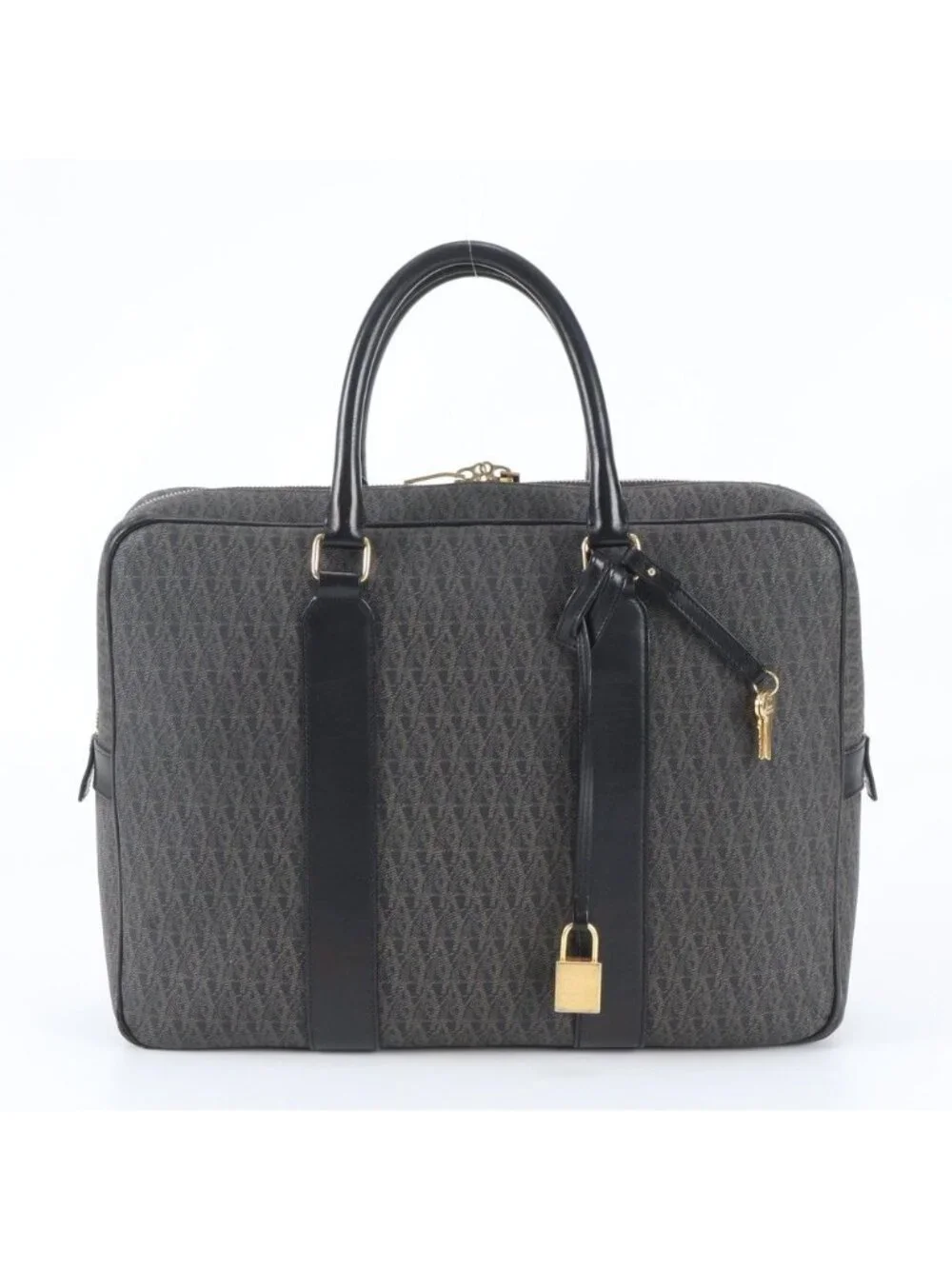 Saint Laurent Paris YSL Monogram All Over Pattern Leather Business Document